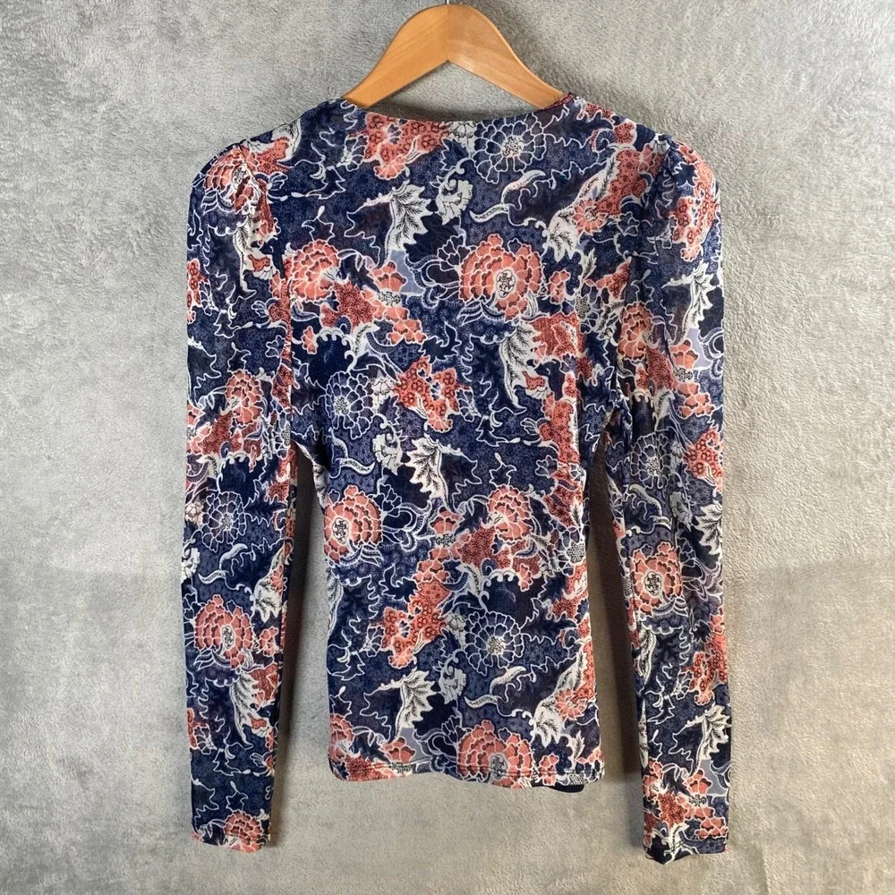Y2k Top Womens Small Floral‎ Mesh Fairy Grunge Boho Whimsigoth Indie
